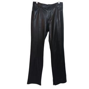 Zara Faux Leather Straight Leg Pant Ankle Zipper High Rise Festival Edgy Size XL